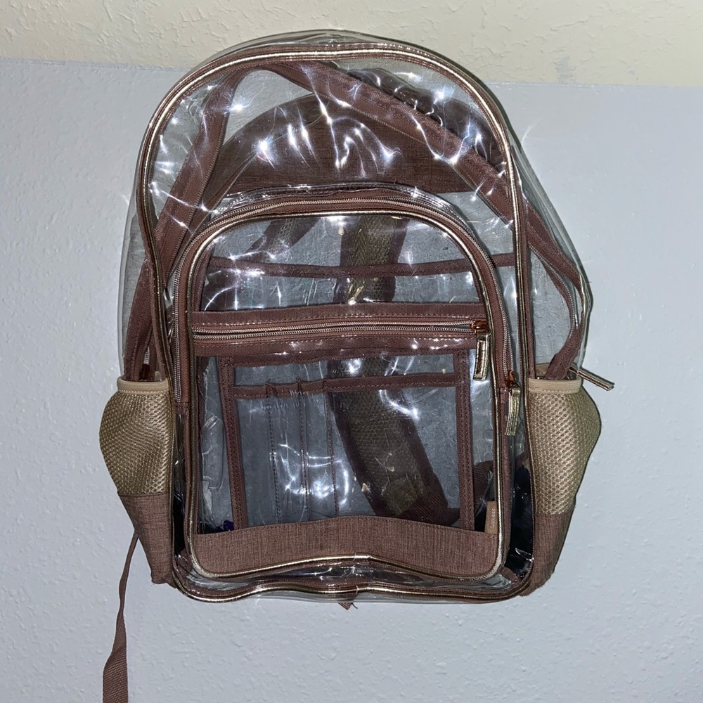 Rose pink Clear backpack